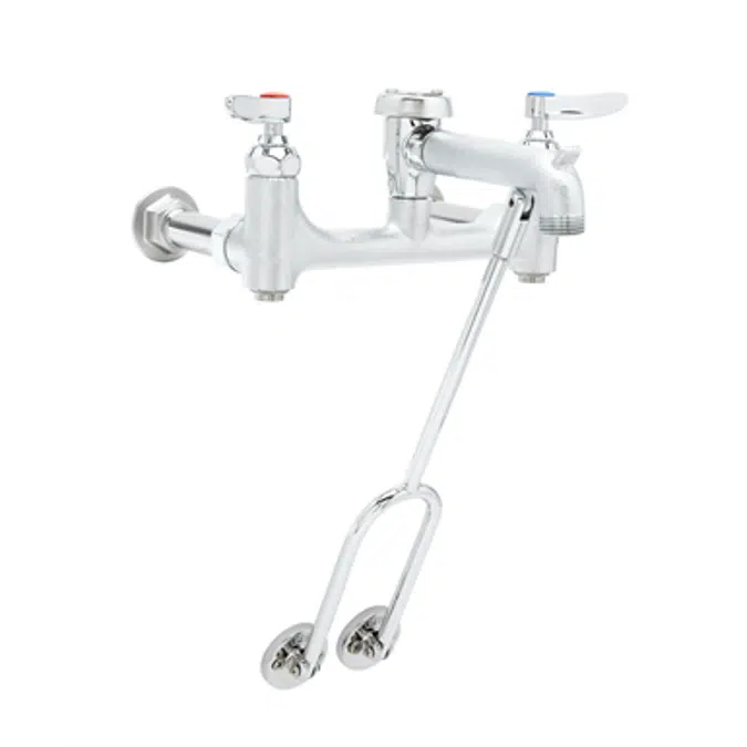 B-0655-BSTR Service Sink Faucet, 8" Wall Mount, Built-In Stops, Vacuum Breaker, Rough Chrome