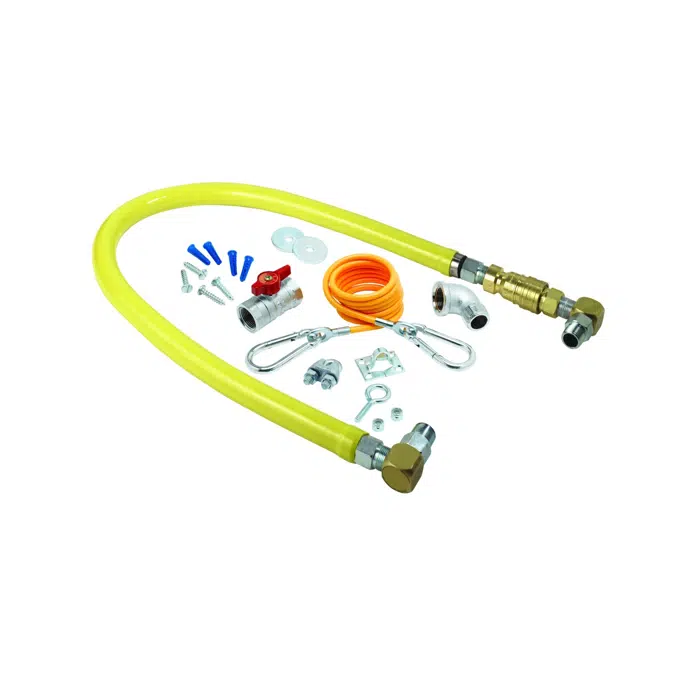 HG-4C-48SK Gas Hose w/Quick Disconnect, 1/2" NPT, 48" Long, Installation Kit and SwiveLink Fittings