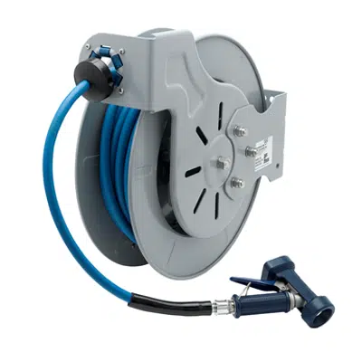 Obrázek pro B-7242-02 Hose Reel, Open, Epoxy Coated Steel, 3/8" ID x 50' Hose, Rear Trigger Water Gun