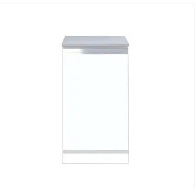 Image pour 薄型 一口調理器用コンロ台 間口40cm ホワイト M3-40HG_W