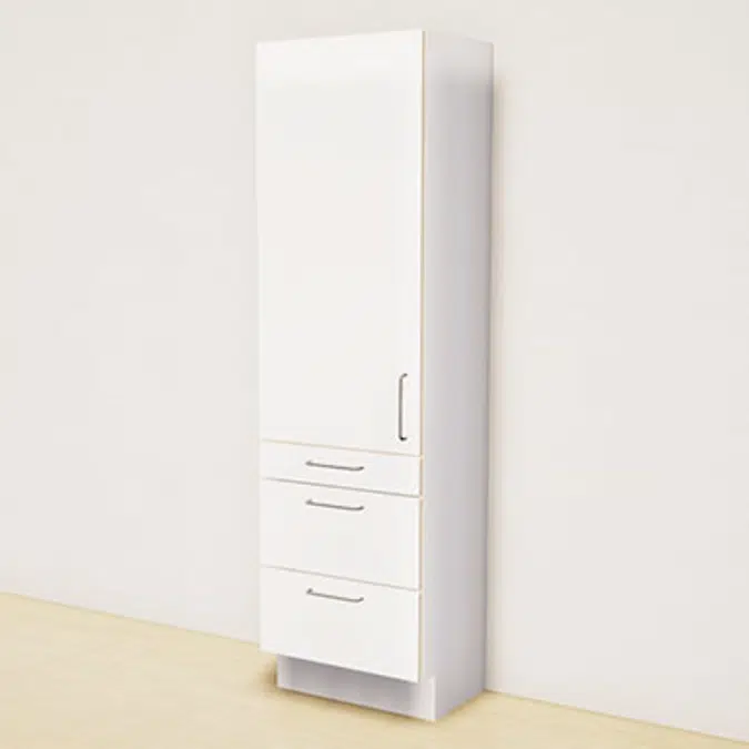 Material Cabinet, 1 door, 3 drawers