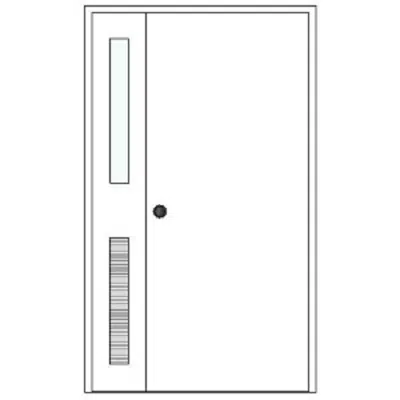 kép a termékről - BIMobject TH x Thai Obayashi_UnevenSwingDoor_Metal_120x210_G10x80_withLouver