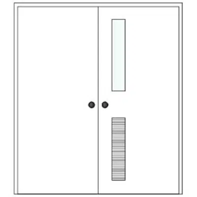 Image for BIMobject TH x Thai Obayashi_DoubleSwingDoor_Metal_180x210_G15x80_withLouverSingleSide