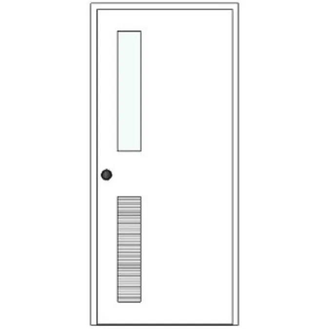 BIMobject TH x Thai Obayashi_SingleSwingDoor_Metal_90x210_G15x80_withLouver