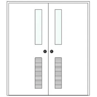 Image for BIMobject TH x Thai Obayashi_DoubleSwingDoor_Metal_180x210_G15x80_withLouver
