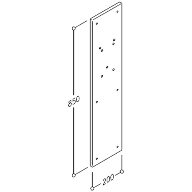 Cavere Mounting plate 200x850x15