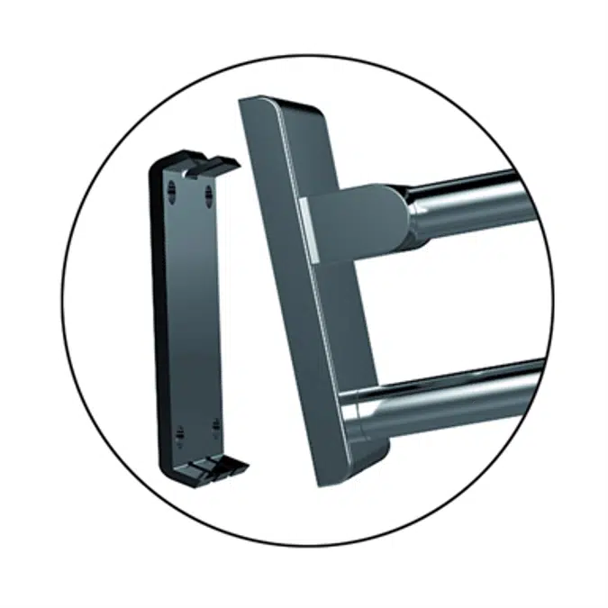 Inox Care Lift-up support rail vario, suspendable, L = 725, with base plate