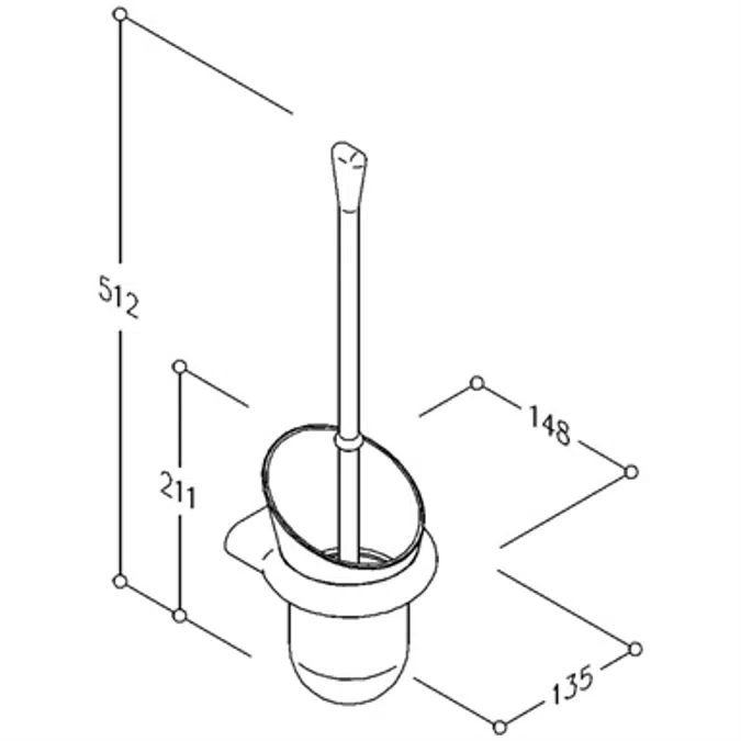 Nylon Care Toilet brush set, 512x148x135