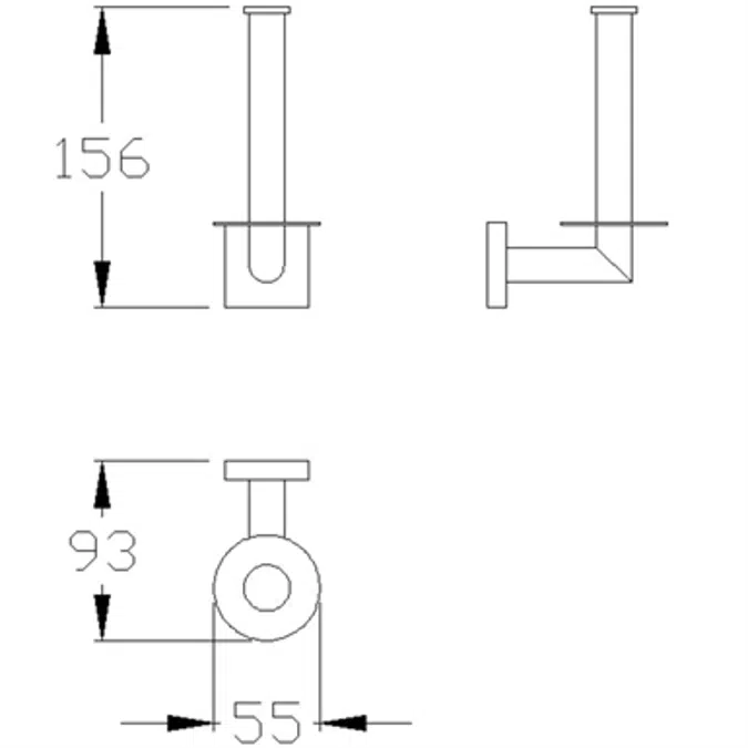 Cavere Chrome Spare toilet roll holder 55x156