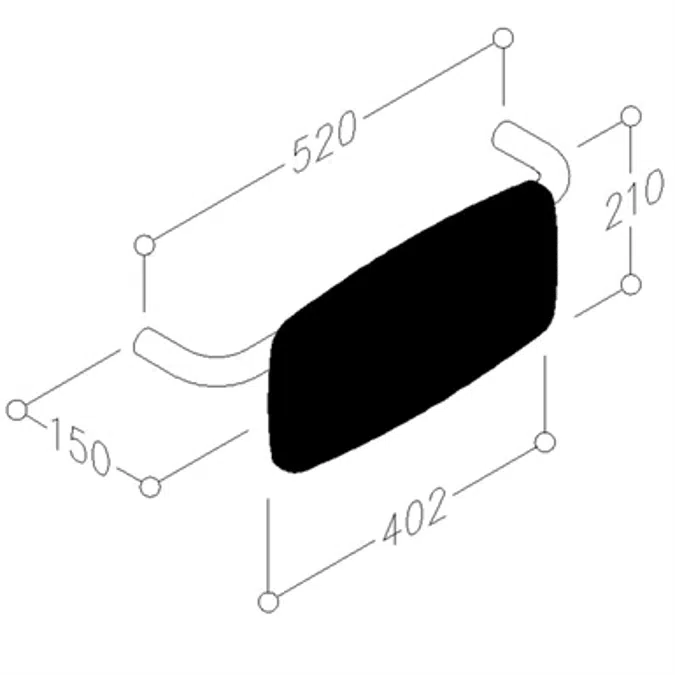 Inox Care Inox Care Backrest 520x210x150