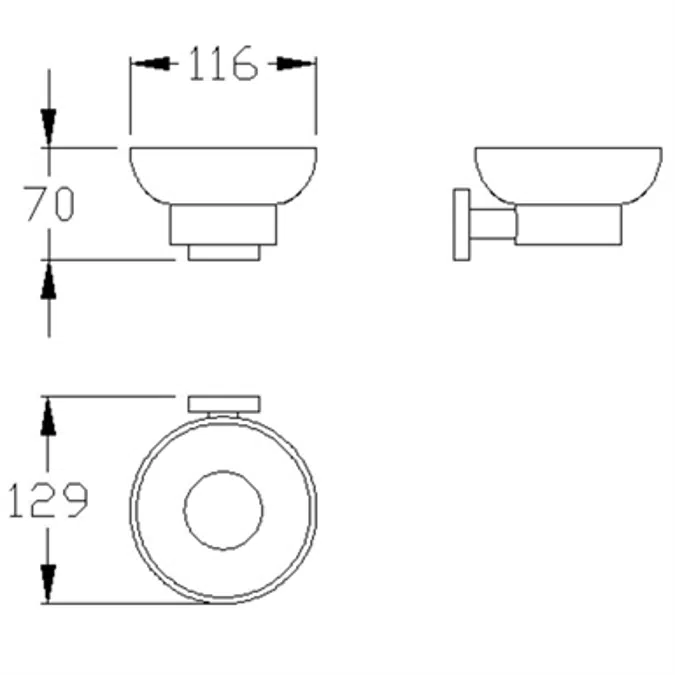 Cavere Chrome Soap dish 116x129x70