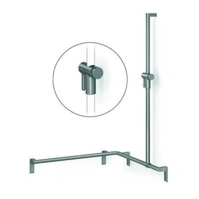 Image for Cavere Shower handrail with shower head rail, movable, 750 x 750 x 1100, right