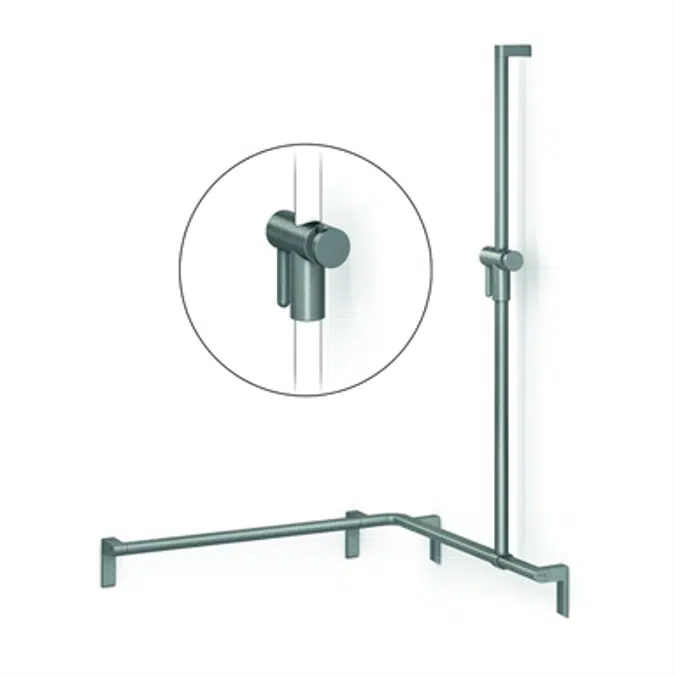 BIM objects Free download! Cavere Shower handrail with shower head