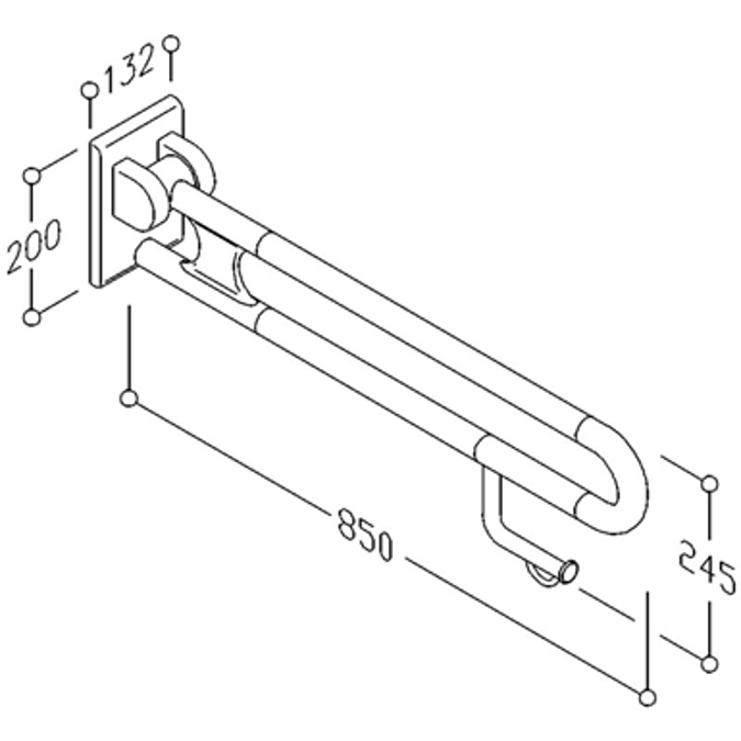 BIM objects Free download! Nylon Care Liftup support rail, L = 850