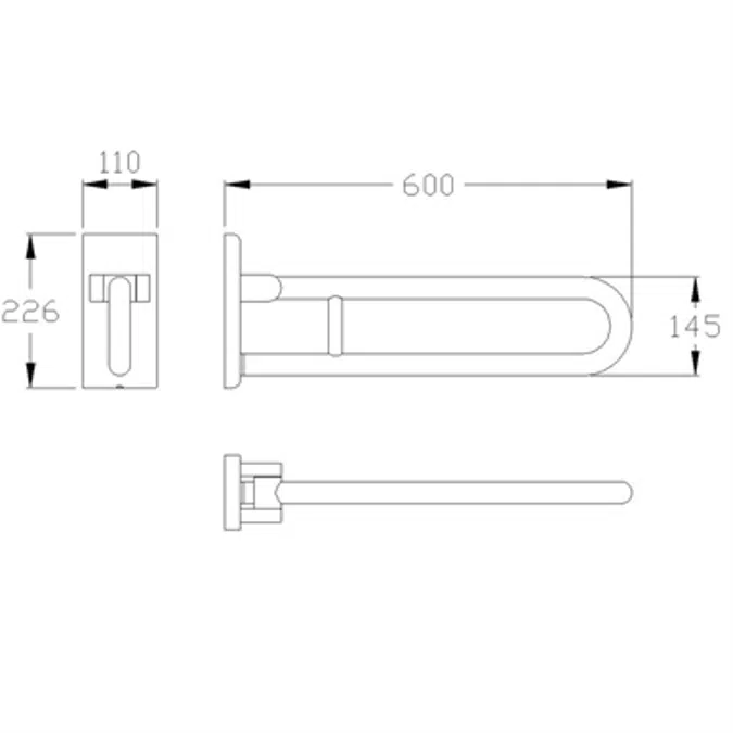 BIM objects - Free download! Inox Care Lift-up support rail vario ...