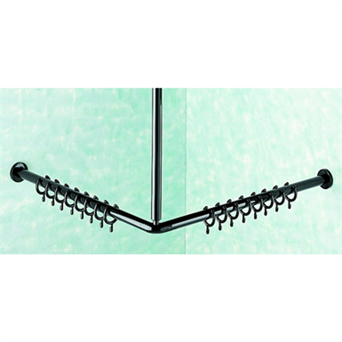 BIM objects Free download! Nylon Care Shower curtain rail with curtain rings, (c/c1c/c2
