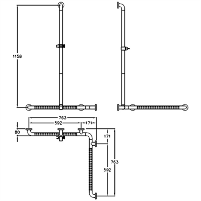 BIM objects Free download! Nylon Care Shower handrail with shower