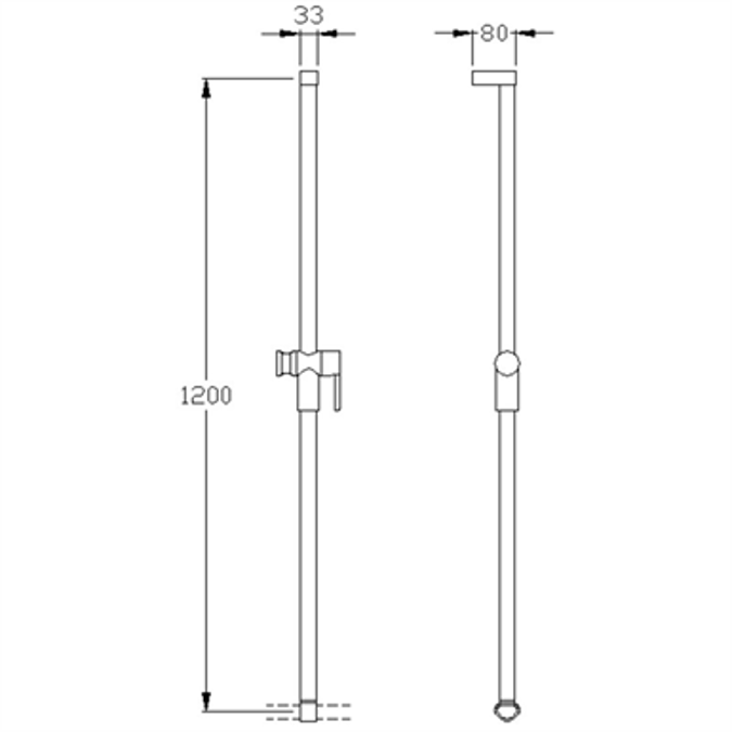 BIM objects Free download! Cavere Chrome Shower head rail, movable