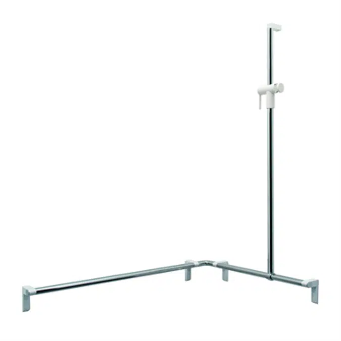 BIM objects Free download! Cavere Chrome Shower handrail with shower