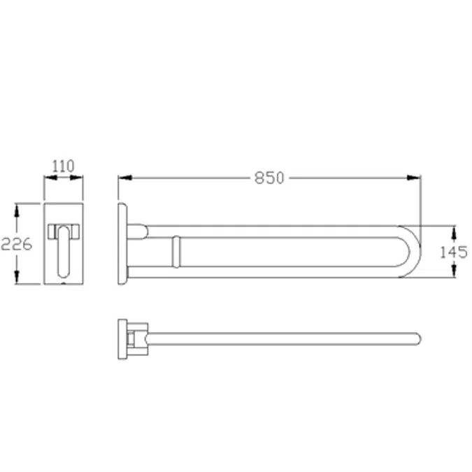 BIM objects - Free download! Inox Care Lift-up support rail vario ...