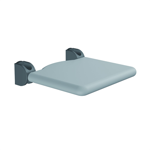 nylon care lift-up shower seat, padded seat warm grey 410x410