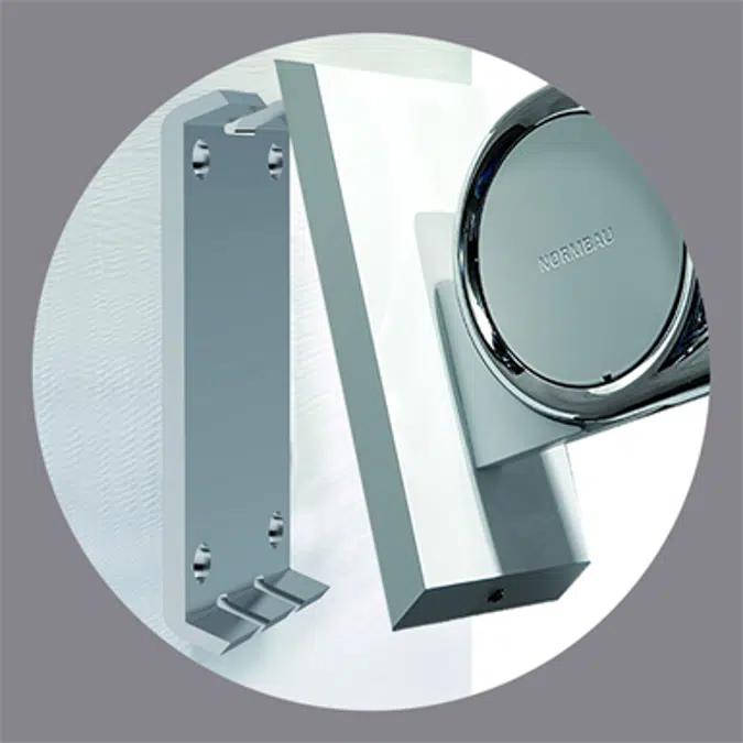 Cavere Chrome Suspendable lift-up support vario, suspendable, with E-Button, L = 600, with base plate NOC and NC
