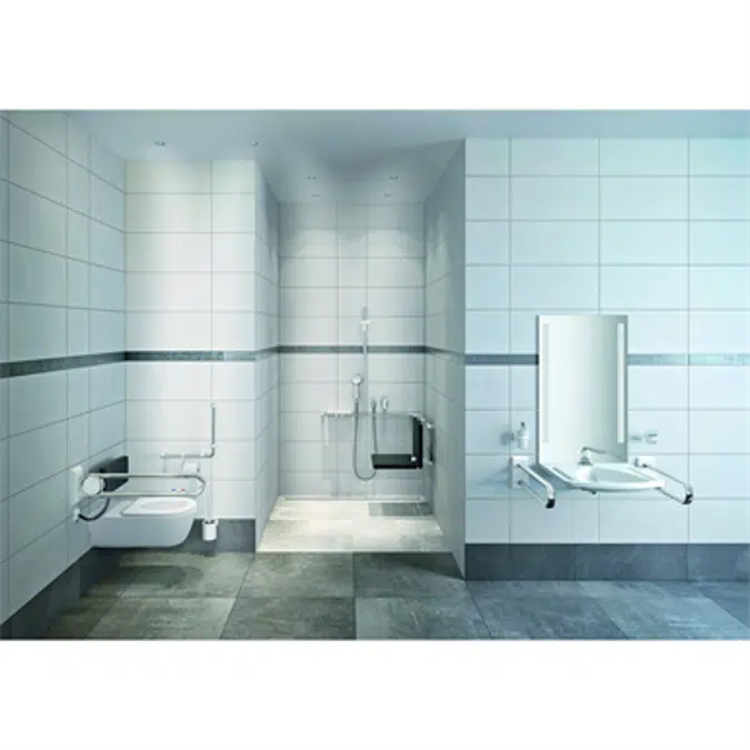 Cavere Chrome Suspendable lift-up support vario, suspendable, with E-Button, L = 600, with base plate NOC and NC