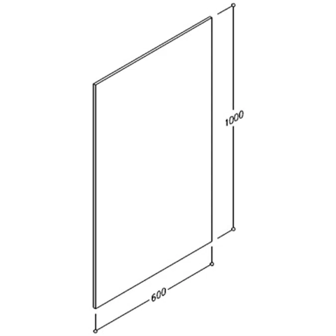 BIM objects - Free download! Nylon Care Mirror 600x1000 | BIMobject