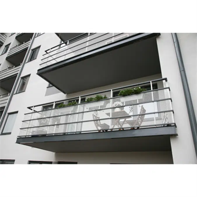 Balcony Railing Sheet Metal Perforated Side Mounted