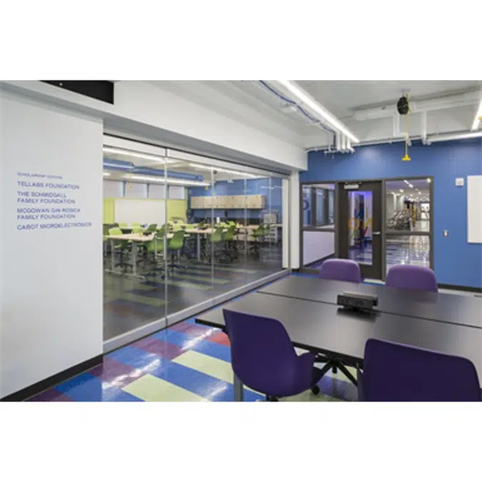 PrivaSEE™—All Glass Single Track Sliding System for Acoustical Separation