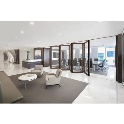 画像 NanaWall® NW Acoustical 545 - Wood Framed Generation 4 Folding Glass Wall for Interior Acoustical Separation
