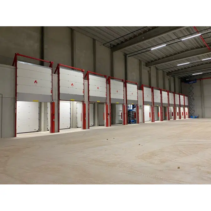 EI1 120 fire-resistant sectional door with liquid barrier