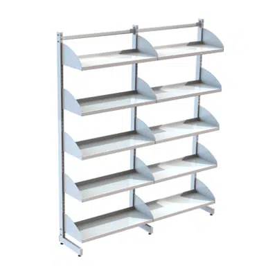 Image for Freestanding shelving system L-frame 1000, metal shelves on brackets