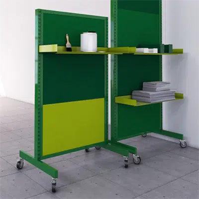 Image for T-stand with sound absorber low and metal shelf Modern