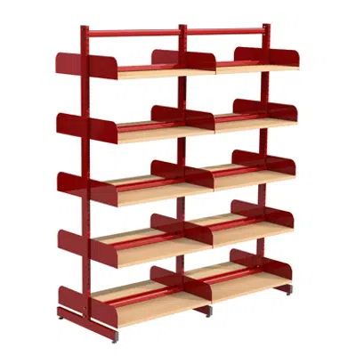 Image for Freestanding shelving system T-frame 900, wooden shelves on brackets