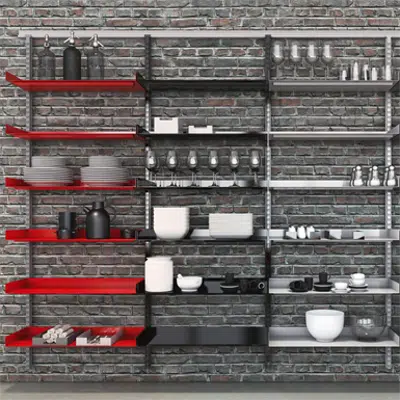Image for Flexible wall system with metal shelf Modern