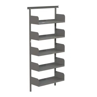 Image for Flexible wallsystem 900, metal shelves on shelf ends