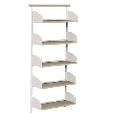 Image for Flexible wallsystem 800, wooden shelves on shelf ends