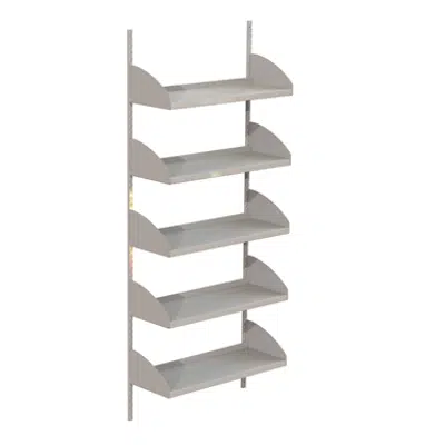 Permanent wallsystem 900, metal shelves on shelf ends için görüntü