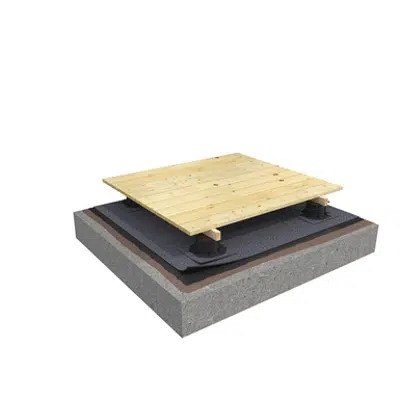 Mono PM 1-layer roof system for wooden deck on pad on concrete non-insulated图像