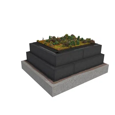 imagen para Membrane 5 1-layer compact roof system for extensive green roof on concrete insulated with cellular glass