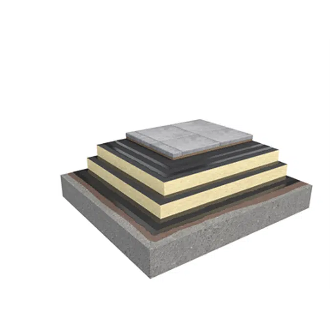 Base KL 2-layer compact roof system for paving slabs on concrete insulated with PIR