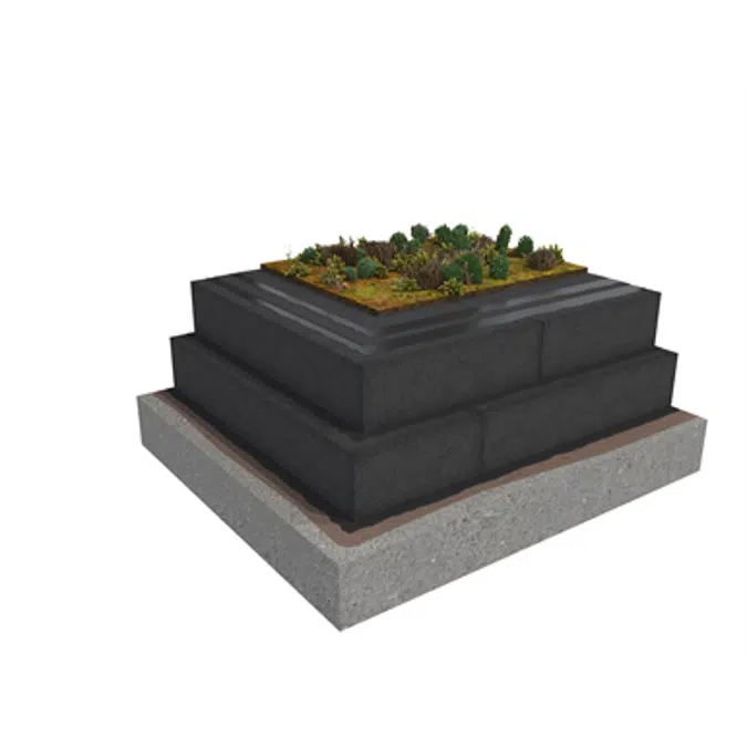 Base KL 2-layer compact roof system for extensive green roof on concrete insulated with cellular glass