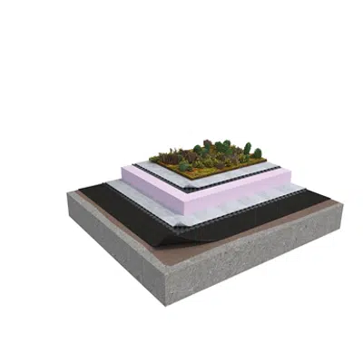 billede til Membrane 5 1-layer inverted roof system for extensive green roof on concrete insulated with XPS