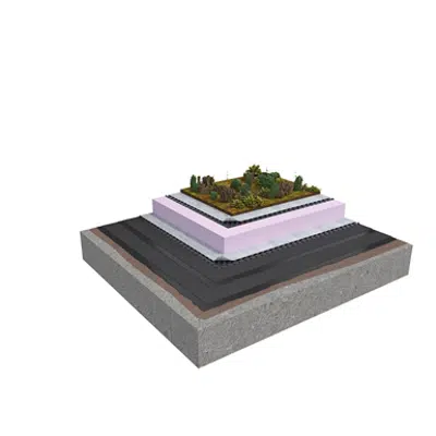 Image pour Base KL 2-layer inverted roof system for extensive green roof on concrete insulated with XPS