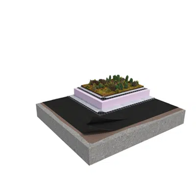 Base SV 2-layer inverted roof system for extensive green roof on concrete insulated with XPS 이미지