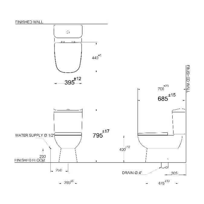 MOGEN Dual Flush Wash Down 3/4.5 L. MT14 (ECO)