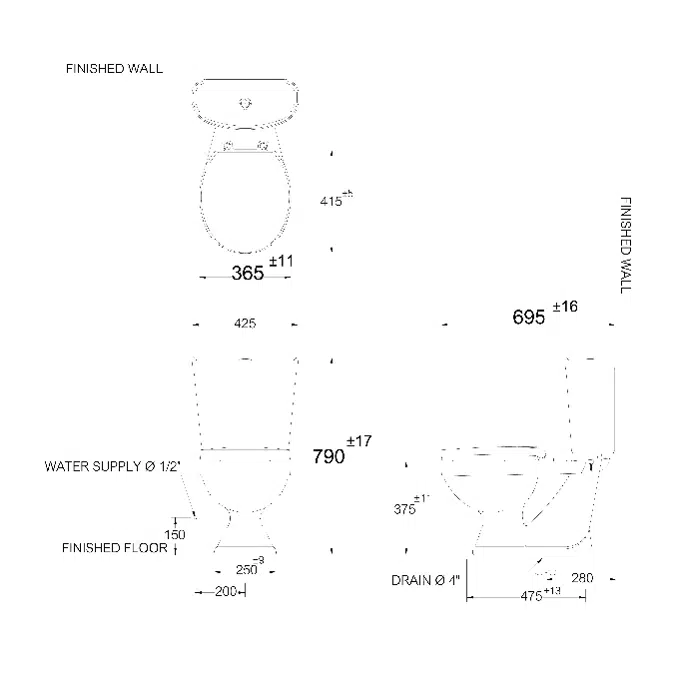 MOGEN Dual Flush Wash Down 3/6 L. MT63