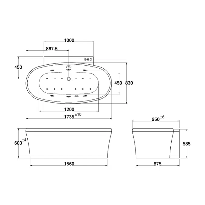 MOGEN Stand Alone Bathtub MBS06A