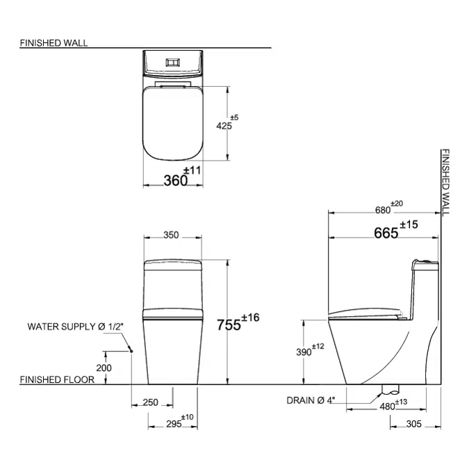 MOGEN Dual Flush Siphon Jet 3/6 L. MO32